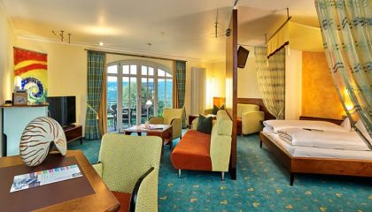 Turmsuite “Blaue Lagune” Wohnraum Turmsuite