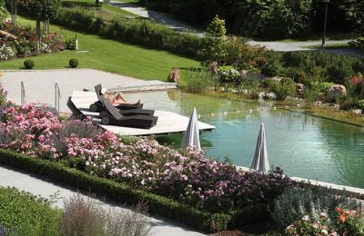 Naturbadeweiher Übersicht vom Naturbadeweiher im Garten