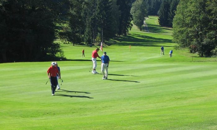 Golfen Goflspieler im Bayerischen Wald