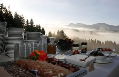 Buffet Berg Buffet beim Bergfrühstück
