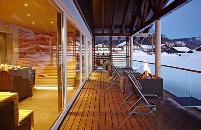 Saunaaussicht Terrasse am Haus am See