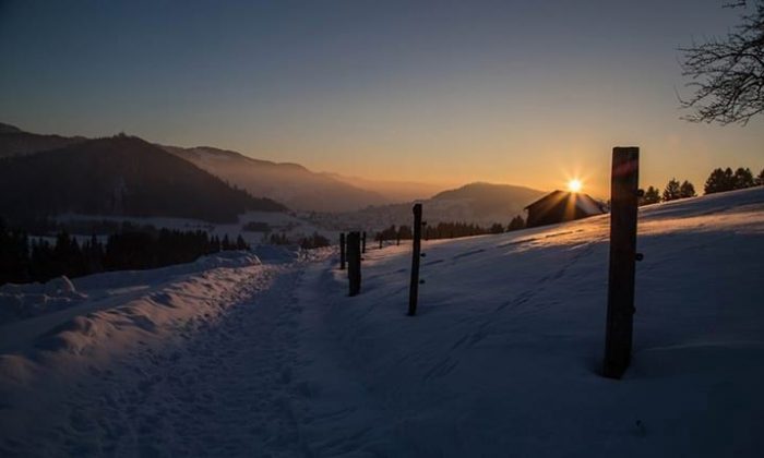 Der Klimapfad Wanderpfad im Winter