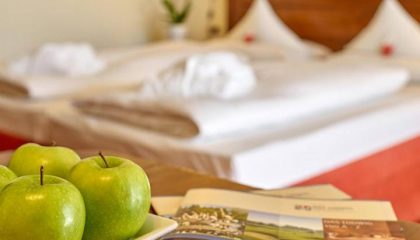 Obst Frische Äpfel auf dem Zimmer in der Nahaufnahme