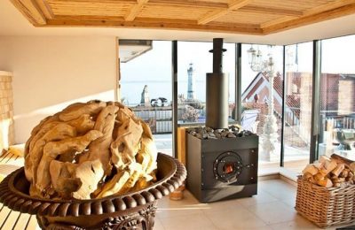 Sauna Sauna mit Glaswänden