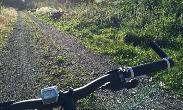 Wandern rund um Hallenberg Mountainbikfahrer aus der Ich Perspektive